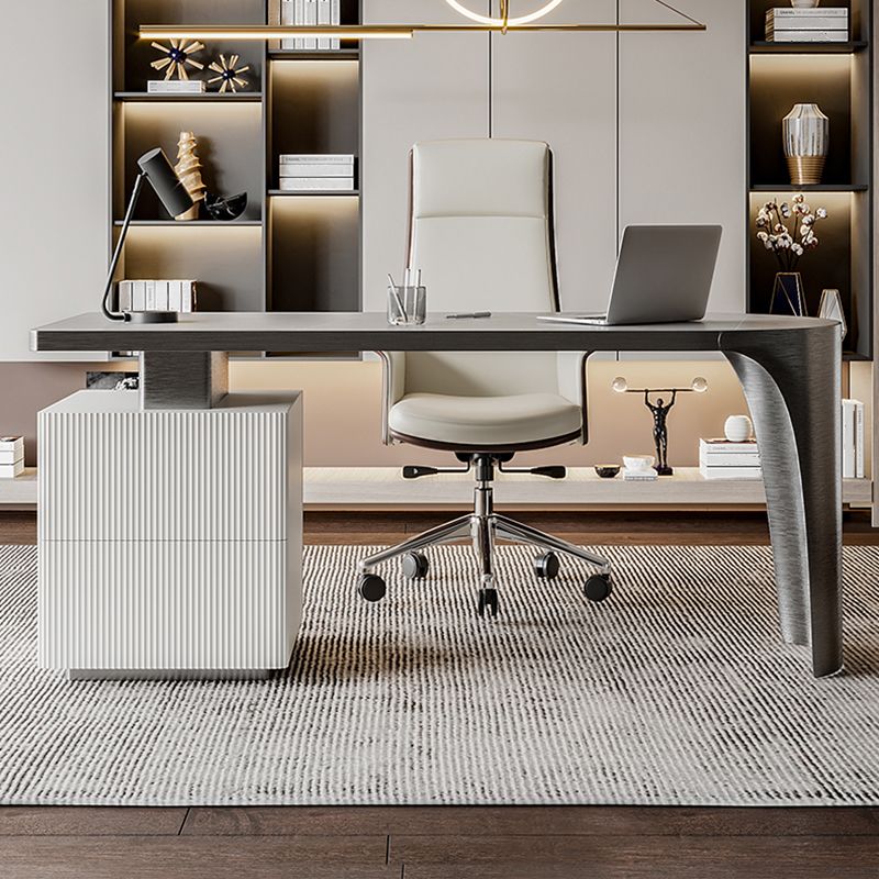 Moderner 29,53-Zoll großer Schreibtisch 2 Schubladen Stone Office Desk