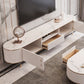 Console porta TV in pietra Console multimediale TV con contenitori aperti con cassetti