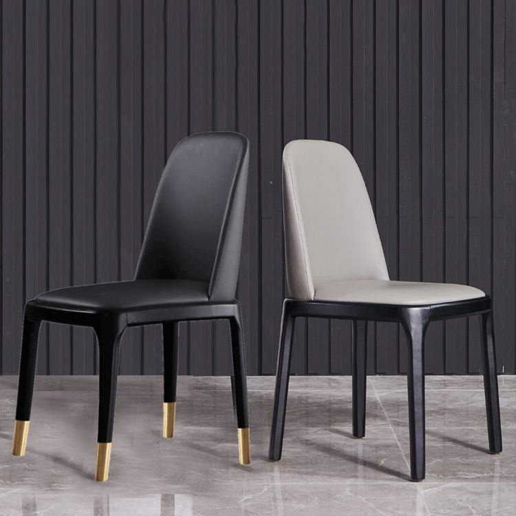 Leather Industrial Restaurant Side Chair Matte Finish Parsons Dining Side Chair Clearhalo ' kitchen&dining_furn' 'Dining Chairs' 'Dining Tables & Seating' 'dining_chair' 'furn' 'furn_dining_chair' 'Furniture' 'furniture_dining_chair' 'Kitchen & Dining Furniture' 'kitchen' 1200x1200_69bf4394-9a4a-4b2d-9d60-f1ea994c9e80