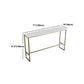 Stone Bar Dining Table Glam Style Rectangle Bar Table with Trestle for Dessert Shop