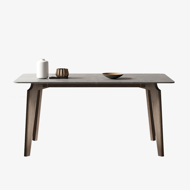 Modern 1/4/5/6 Pieces Rectangle Dining Set Sintered Stone Top Solid Wood Table Set Clearhalo 'Dining Room Sets' 'Dining Tables & Seating' 'dining_room_set' 'furn' 'furn_dining_room_set' 'Furniture' 'Kitchen & Dining Furniture' 1200x1200_69c0516b-090d-4f2f-aa0d-07327f0142f1