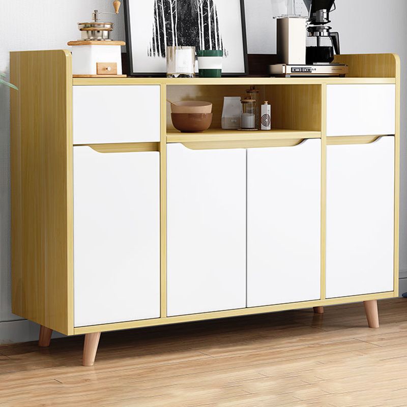 Modern Style Kitchen Sideboard Engineered Wood Sideboard with Open Storage Clearhalo 'buffet_sideboard' 'Buffets & Sideboards' 'furn' 'furn_buffet_sideboard' 'Furniture' 'Kitchen & Dining Furniture' 1200x1200_69c1270c-22bc-4ca7-990a-c3c5a2a3bded