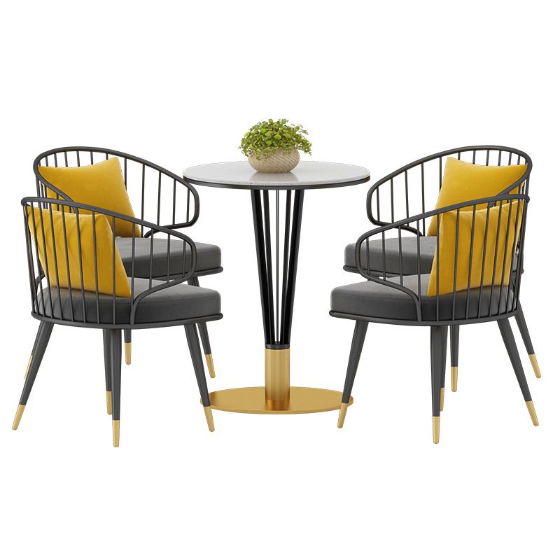 Industrial Kitchen Dining Armchair Windsor Back Side Chair in Black