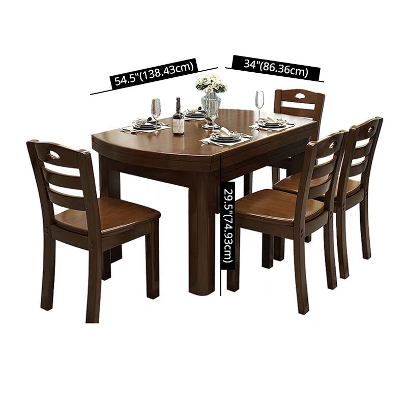Standard Solid Wood Top Dining Set with 4 Dark Brown Wood Legs for Dining Furniture Clearhalo 'Dining Room Sets' 'Dining Tables & Seating' 'dining_room_set' 'furn' 'furn_dining_room_set' 'Furniture' 'furniture_dining_room_set' 'Kitchen & Dining Furniture' 'kitchen&dining_furn' 'kitchen' 1200x1200_69c2e80c-af60-466e-a2c5-26c4a421f88b
