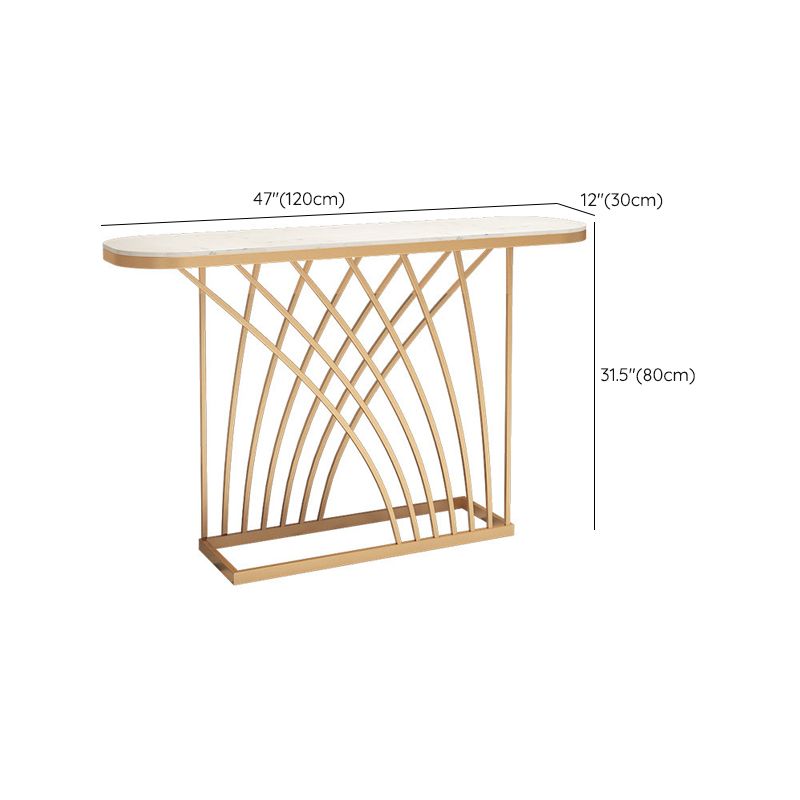 Tavolo da divano console in marmo glam tavolo accento per cornice oro per hall