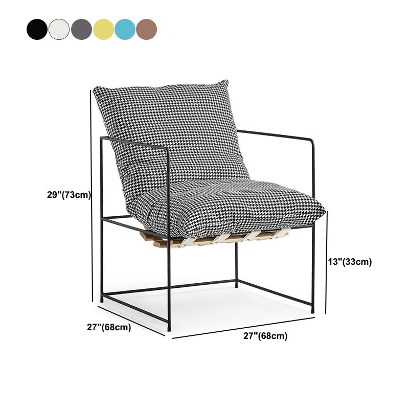 Industrial Style 26.77 " Wide Cotton Blend Sponge Metal Square Arm Chair