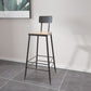Contemporary Bar Stools Low Back Dining Stools with Black Metal Base