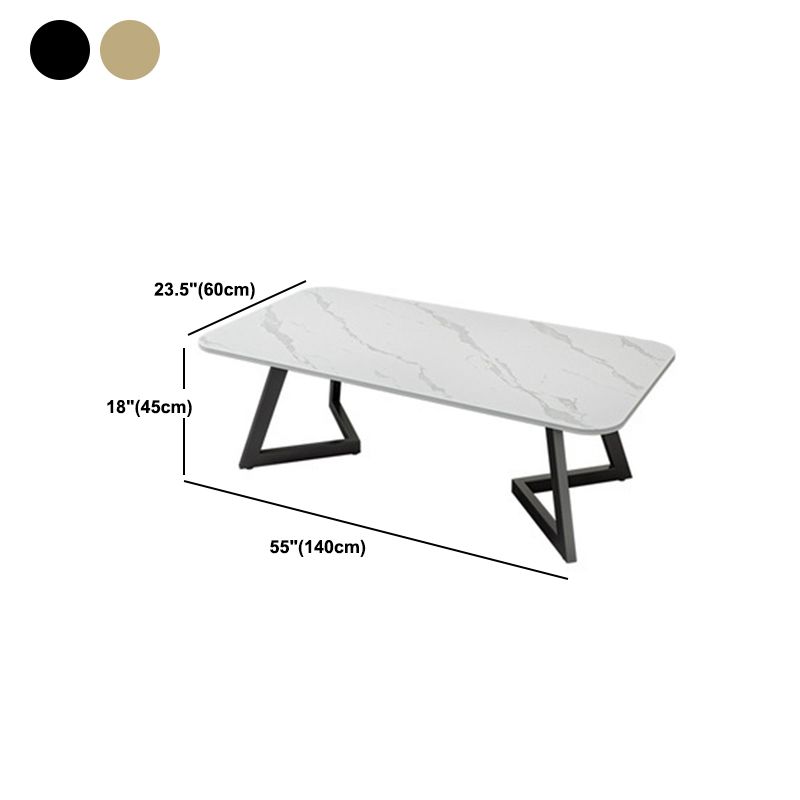 Geometrischer Steinkaffeetisch in Weiß von 17,7 "/19.7" hoch