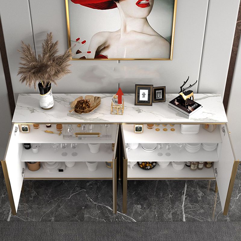 Glam Style Server Sintered Stone Sideboard with Door for Dining Room Clearhalo 'buffet_sideboard' 'Buffets & Sideboards' 'furn' 'furn_buffet_sideboard' 'Furniture' 'Kitchen & Dining Furniture' 1200x1200_69c58bd7-bf16-4eb3-8e93-29c2a97e62a3
