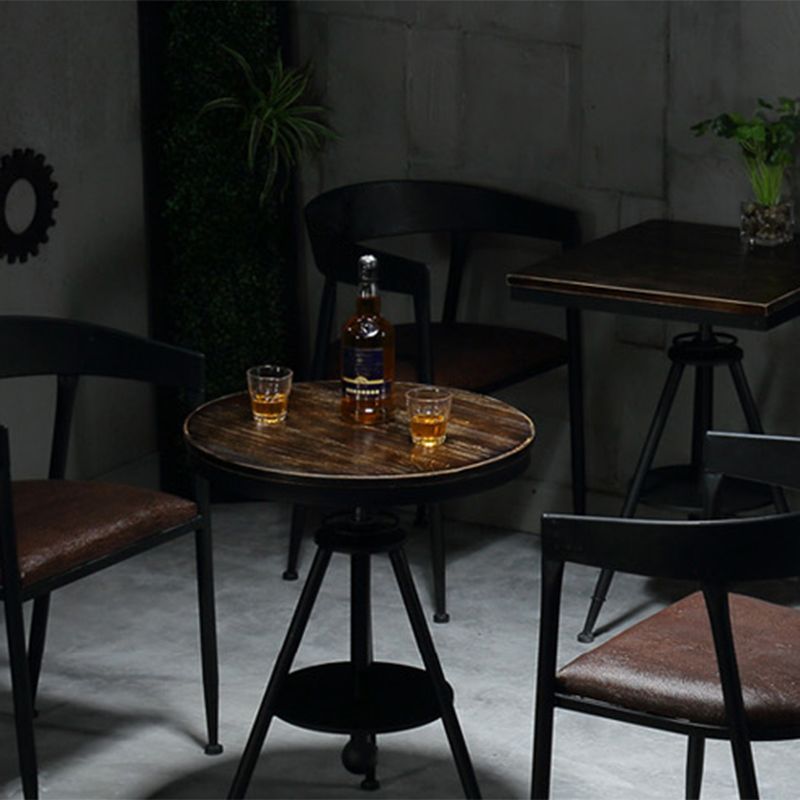 Moderne stijl ronde massief houten dinerset 1/2/3/4/5 stukken eetgelegenheid set