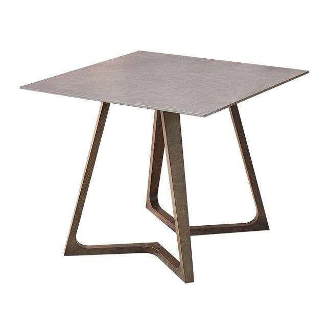 Square Grey Tone Dining Table Sintered Stone Table Industrial with Double Pedestal Clearhalo ' dining_table' 'Dining Tables & Seating' 'Dining Tables' 'furn' 'furn_dining_table' 'Furniture' 'furniture_dining_table' 'Kitchen & Dining Furniture' 'kitchen&dining_furn' 'kitchen' 'kitchen_dining_table' 1200x1200_69c5e104-5a5d-4907-ae61-f7de83f3c2d4