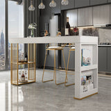 Tavolo da bar in pietra in stile glam rettangolare bar-altezza tavolo da bistrot pub