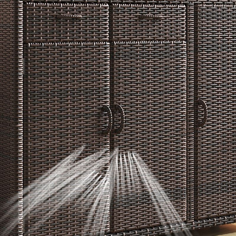 Contemporary Storage Cabinet Square Side Cabinet with Glass Paned Clearhalo 'Cabinets & Chests' 'cabinets_chests' 'furn' 'furn_cabinets_chests' 'Furniture' 'Living Room Furniture' 1200x1200_69c7bfdd-e3fa-4108-967f-9b7d7a037559