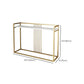 Glam Accent Table Marble Top Golden Sofa Console Table for Hall Clearhalo 'Console Tables' 'console_tables' 'Entry & Mudroom Furniture' 'furn' 'furn_console_tables' 'Furniture' 1200x1200_69c902ed-8781-4a95-85e3-85a262f84b2f