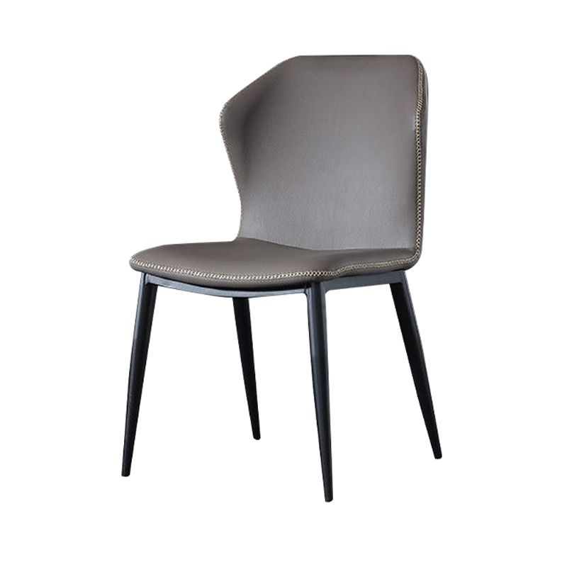 Contemporary Metal Dining Armless Chair Wingback Parsons Chair for Home Use Clearhalo ' kitchen&dining_furn' 'Dining Chairs' 'Dining Tables & Seating' 'dining_chair' 'furn' 'furn_dining_chair' 'Furniture' 'furniture_dining_chair' 'Kitchen & Dining Furniture' 'kitchen' 1200x1200_69c95afc-bdd5-4bf1-9dd4-2cd7616635ed