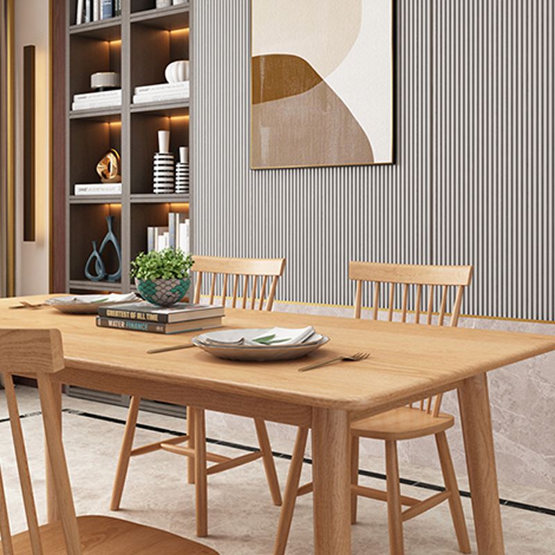 Mesa de comedor de madera estilo Glam, mesa rectangular con patas de madera para cocina