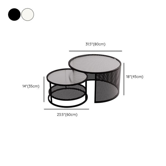 トロピカルラウンドフレームカクテルテーブルガラストップコーヒーカクテルテーブル