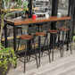Table moderne à hauteur de bar avec base noire Table de bar de 39 pouces de hauteur