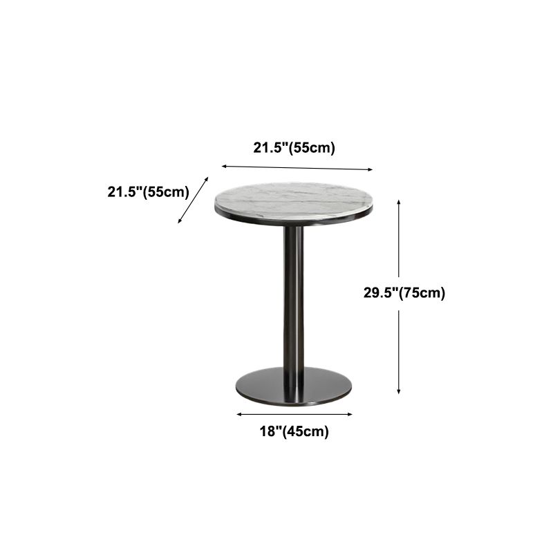 Modern Round Bar Dining Table Indoor White Top Bar Height Pub Table Metal Base in Black Clearhalo 'Bar Furniture' 'Bar Tables' 'bar_tables' 'furn' 'furn_bar_tables' 'Furniture' 'furniture_bar_tables' 'Kitchen & Dining Furniture' 'kitchen&dining_furn' 'kitchen' 1200x1200_69cbc249-c25a-456c-b755-c62d8dac69ce