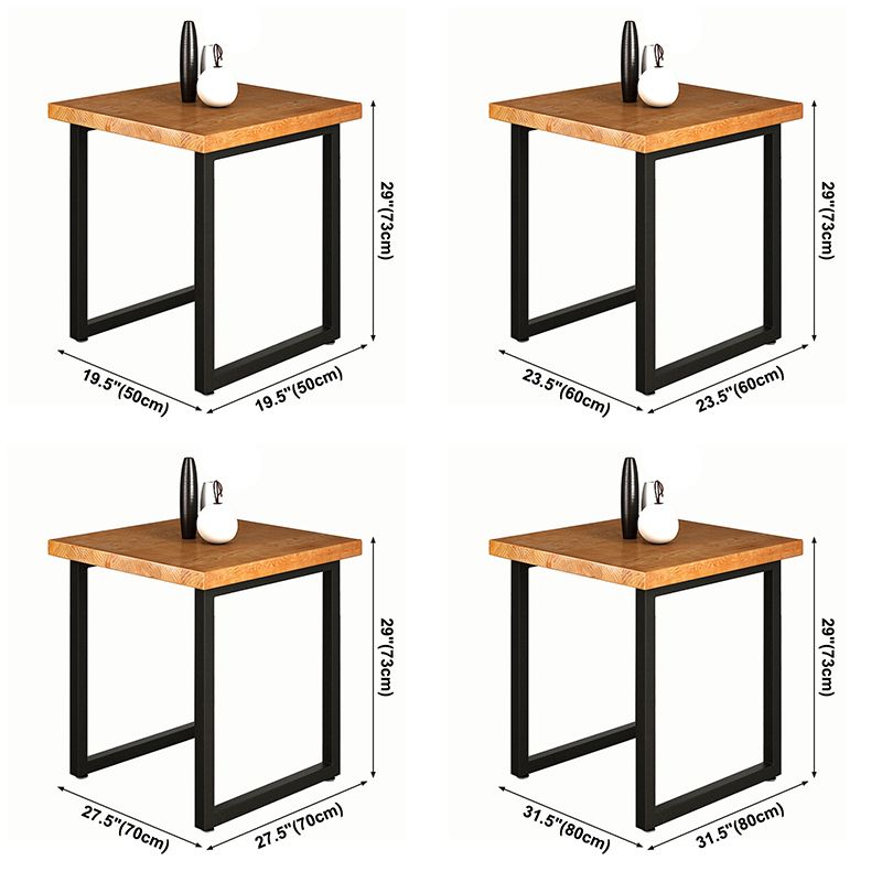 Industrial Style Solid Wood Dining Table Brown Square Table with Black Frame for Dinning Room Clearhalo ' dining_table' 'Dining Tables & Seating' 'Dining Tables' 'furn' 'furn_dining_table' 'Furniture' 'furniture_dining_table' 'Kitchen & Dining Furniture' 'kitchen&dining_furn' 'kitchen' 'kitchen_dining_table' 1200x1200_69cbcfd8-495a-4cc8-83ea-d246557876e5