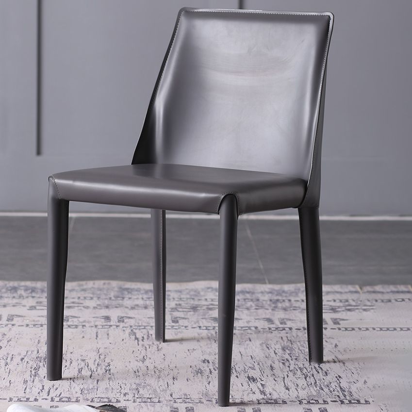 Home Leather Armless Dining Chairs Upholstered Side Chairs with Metal Legs Clearhalo ' kitchen&dining_furn' 'Dining Chairs' 'Dining Tables & Seating' 'dining_chair' 'furn' 'furn_dining_chair' 'Furniture' 'furniture_dining_chair' 'Kitchen & Dining Furniture' 'kitchen' 1200x1200_69cce86b-517c-405e-ae80-8ec575dbdb50