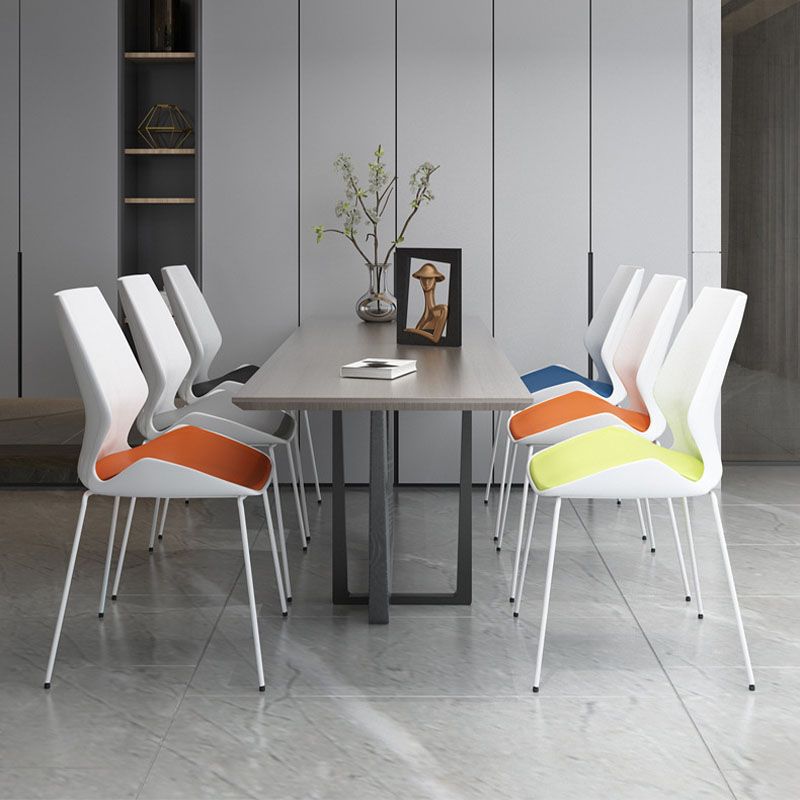 Chaise de tâche rembourrée sans bras moderne sans roues chaise de bureau