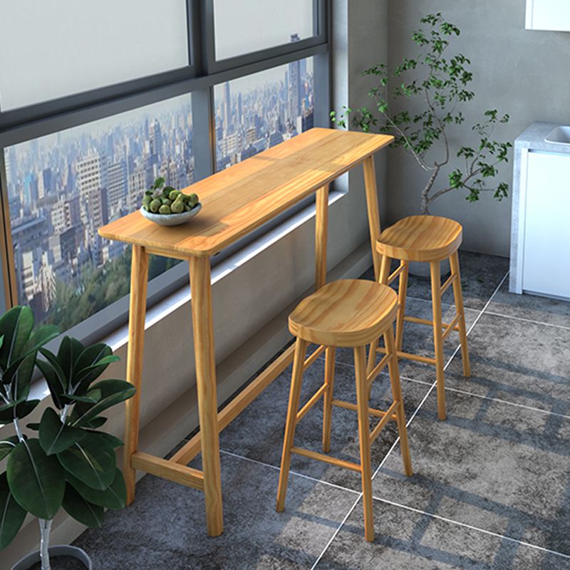 Modern Rectangle Bar Dining Table Wood Bar Height Table with Trestle Base in Brown Clearhalo 'Bar Furniture' 'Bar Tables' 'bar_tables' 'furn' 'furn_bar_tables' 'Furniture' 'furniture_bar_tables' 'Kitchen & Dining Furniture' 'kitchen&dining_furn' 'kitchen' 1200x1200_69cdc5b4-1a40-4228-997a-e12dd63a3144