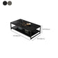 Mesa de centro simple rectangular de estilo moderno con estante - 16.5" H