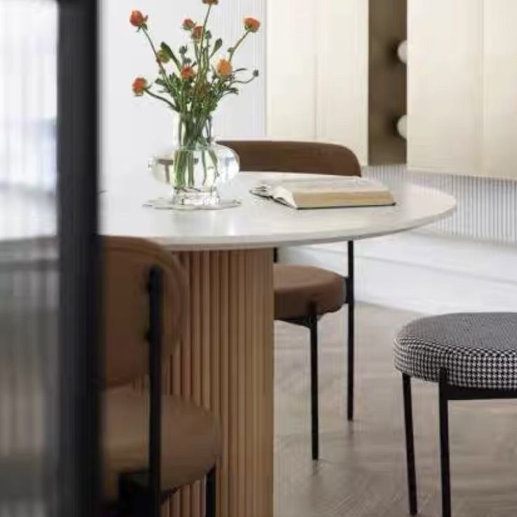Round Shape White Dining Table Sintered Stone Table Contemporary with Pedestal Clearhalo ' dining_table' 'Dining Tables & Seating' 'Dining Tables' 'furn' 'furn_dining_table' 'Furniture' 'furniture_dining_table' 'Kitchen & Dining Furniture' 'kitchen&dining_furn' 'kitchen' 'kitchen_dining_table' 1200x1200_69ce5972-5a67-4036-8c36-7f9494a4bd16