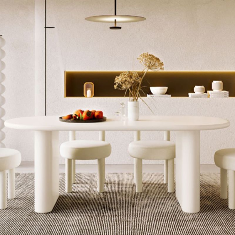 Double Pedestal Dining Table Solid Wood Dining Table in White for Dining Room Clearhalo 'Dining Tables & Seating' 'Dining Tables' 'dining_table' 'furn' 'furn_dining_table' 'Furniture' 'Kitchen & Dining Furniture' 1200x1200_69cece36-795f-4304-ba89-ef7671057f85