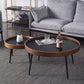 Round Brown/Black Wood Coffee Table 3 Legs Base 2 Nestling Cocktail Table Clearhalo 'Coffee & Accent Tables' 'Coffee Tables' 'coffee_tables' 'furn' 'furn_coffee_tables' 'Furniture' 'furniture_coffee_tables' 'Living Room Furniture' 1200x1200_69d06a82-0f22-4518-b2b4-80a6e2c73352