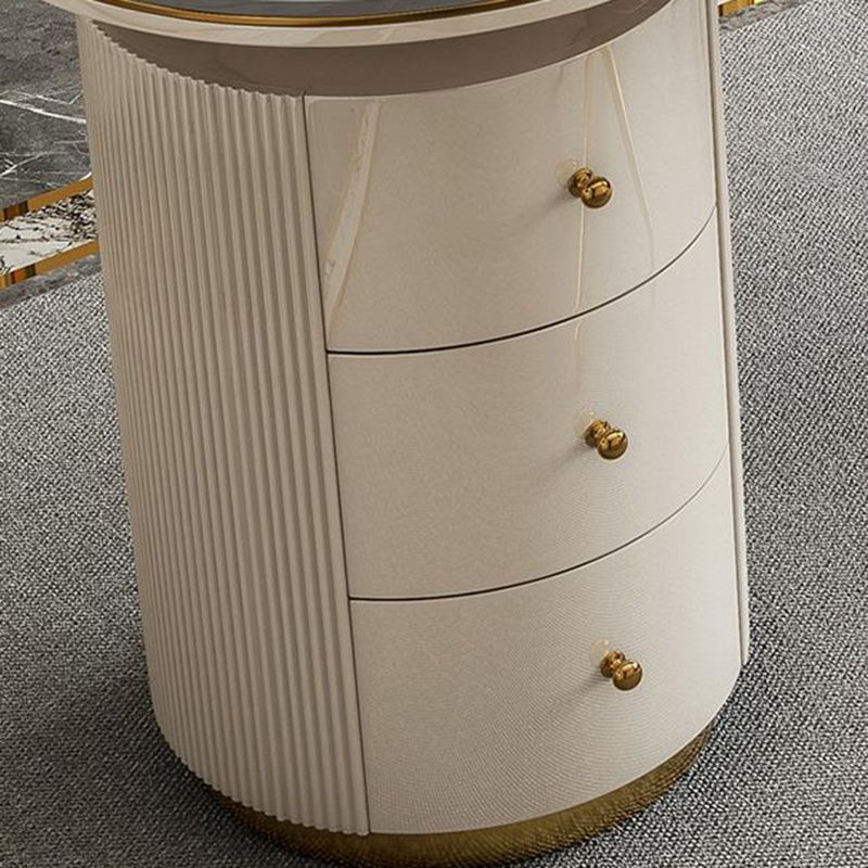 Glam Stone Office Bureau 3 tiroirs 29,53 "Bureau d'écriture de haut avec base de piédestal