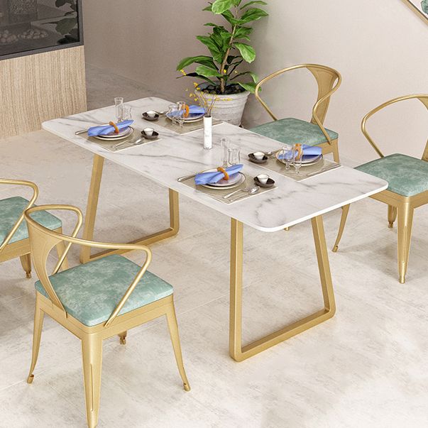 Marble Sled Base Dining Collection Industrial Style Dining Table for Home Clearhalo ' dining_table' 'Dining Tables & Seating' 'Dining Tables' 'furn' 'furn_dining_table' 'Furniture' 'furniture_dining_table' 'Kitchen & Dining Furniture' 'kitchen&dining_furn' 'kitchen' 'kitchen_dining_table' 1200x1200_69d14a6a-8ad9-40d7-919f-4c0caca8688f