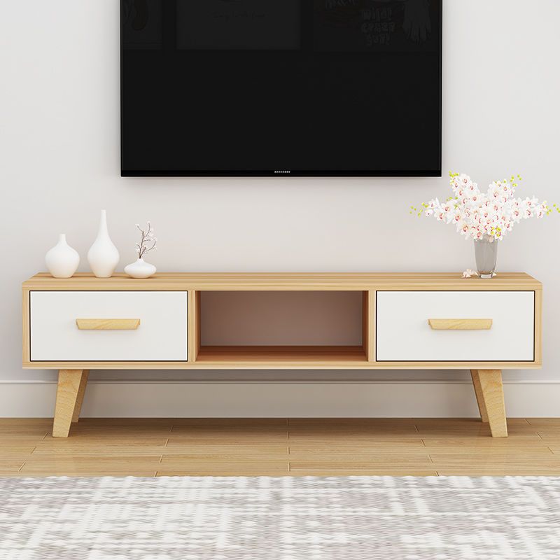 Scandinavian TV Media Stand with Drawers Wood TV Stand Console Clearhalo 'furn' 'furn_tv_stands_entertainment_centers' 'Furniture' 'Living Room Furniture' 'TV Stands & Entertainment Centers' 'TV Stands & Media Storage Furniture' 'tv_stands_entertainment_centers' 1200x1200_69d2e9d2-9b76-4d15-9374-8e95ab0a0eaf