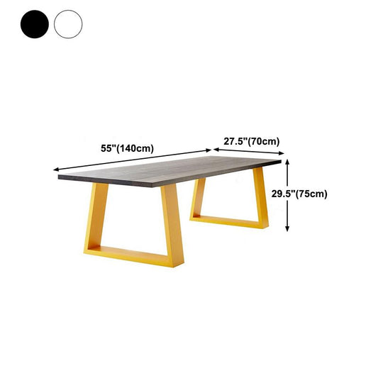 Solid Wood Top Dining Table Rectangle Pine Wood Dining Table with Sled Base Clearhalo ' dining_table' 'Dining Tables & Seating' 'Dining Tables' 'furn' 'furn_dining_table' 'Furniture' 'furniture_dining_table' 'Kitchen & Dining Furniture' 'kitchen&dining_furn' 'kitchen' 'kitchen_dining_table' 1200x1200_69d488d0-700b-46b2-866d-180f3fd8eacb