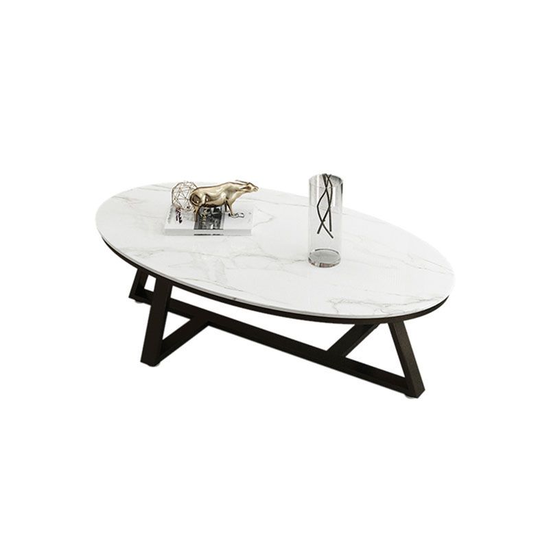 Faux Marble and Stone Coffee Table Cross Legs Cocktail Table Clearhalo 'Coffee & Accent Tables' 'Coffee Tables' 'coffee_tables' 'furn' 'furn_coffee_tables' 'Furniture' 'furniture_coffee_tables' 'Living Room Furniture' 1200x1200_69d5f922-4851-44ae-8c01-0200838a1f56