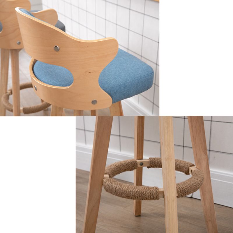 Nordic Wood Low Back Barstool Swivel Indoor Tall Stool with Upholstered Clearhalo 'Bar Furniture' 'Bar Stools' 'bar_stools' 'furn' 'furn_bar_stools' 'furniture_bar_stools' 'Kitchen & Dining Furniture' 'kitchen&dining_furn' 'kitchen' 'kitchen_furn' Furniture' 1200x1200_69d83a4d-7d78-4881-a8e2-58d0f2e51c2d