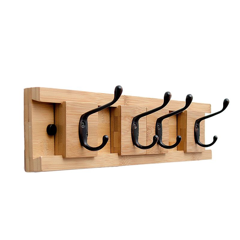 Muur gemonteerde hal boom midden eeuw moderne houten halboom met metalen haak