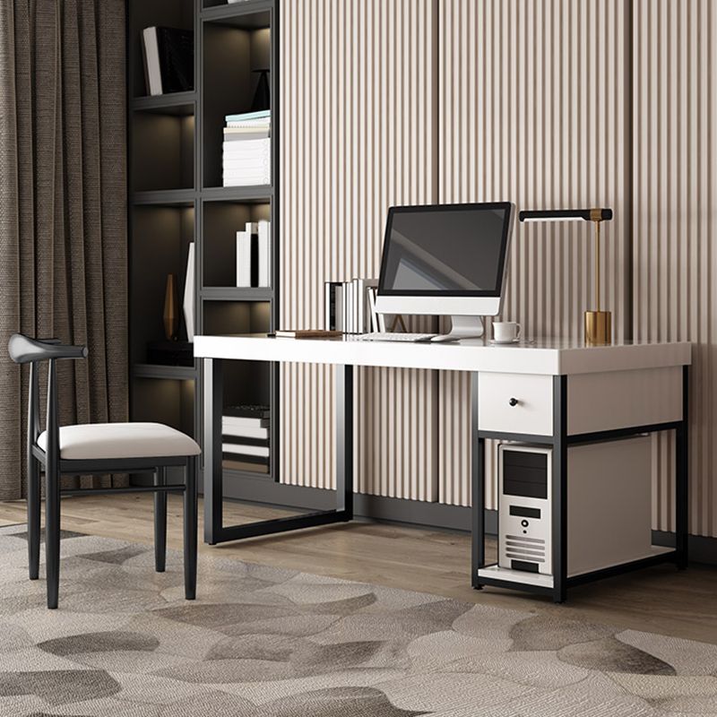 Witte eigentijdse stijl houten computerbureau rechthoekige kantoorbureau