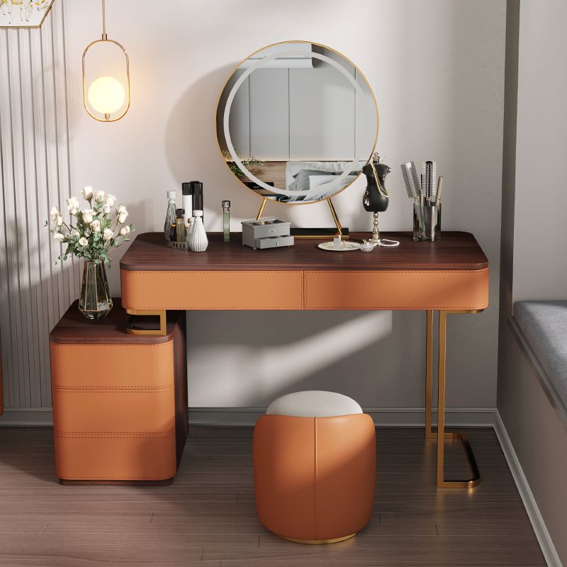 Glam da 17,72 "vanità di trucco in legno con 5 cassetti per la camera da letto