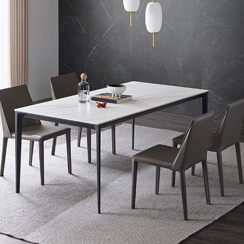 Contemporary Rectangle Dining Table Stone Dining Table with 4 Legs