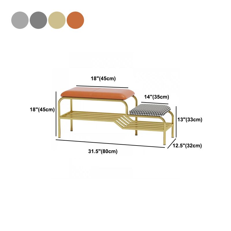17" H Modern Metal Seating Bench Cushioned Entryway Bench with Legs Clearhalo 'Benches' 'Chairs & Seating' 'furn' 'furn_benches' 'Furniture' 'Living Room Furniture' 1200x1200_69dbf174-61ae-4a99-be35-3c4dffdda067