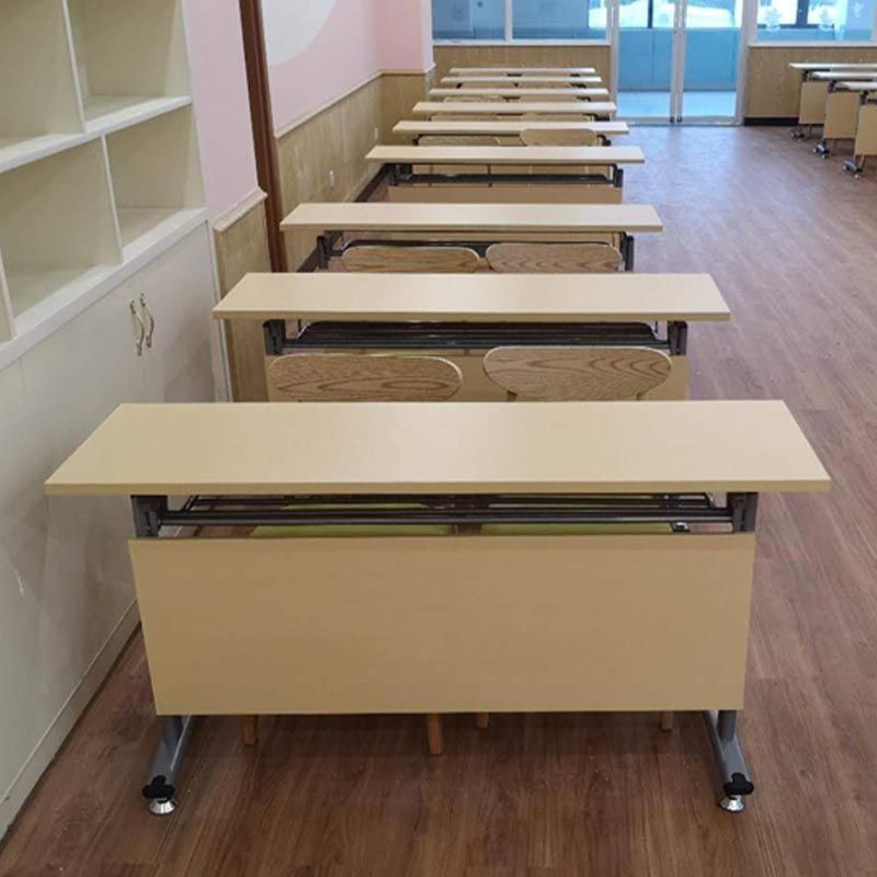 Modern Wooden Office Desk with Caster Wheels Rectangular Writing Desk for Home Clearhalo 'furn' 'furn_office_desk' 'Furniture' 'Office Desks' 'Office Furniture' 'office_desk' 1200x1200_69dc1342-f093-4153-968a-84cb2b97023e