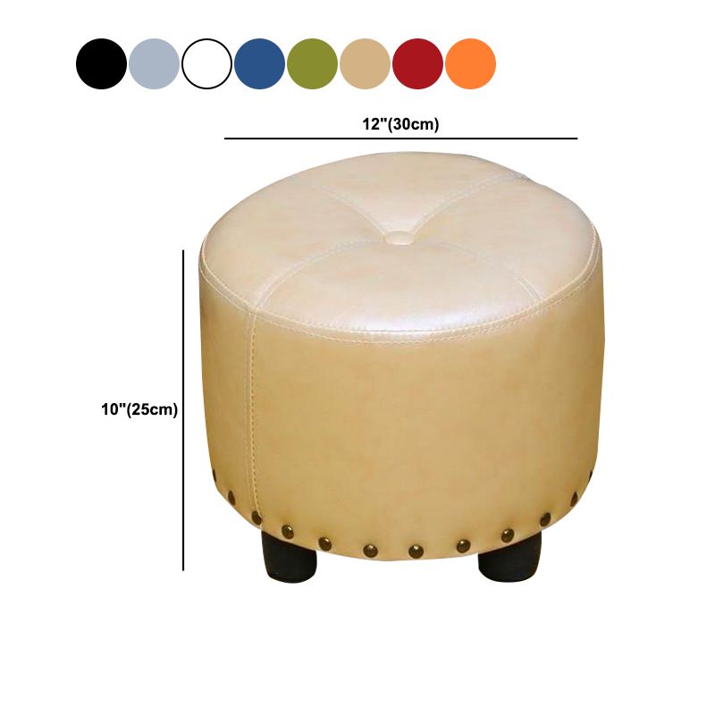 Cylinder Pouf Pure Color Tufted Nailhead Trim Faux Leather Standard Ottoman Clearhalo 'furn' 'furn_ottomans_poufs' 'Furniture' 'Living Room Furniture' 'Ottomans & Poufs' 'ottomans_poufs' 1200x1200_69de88b7-ae2a-45c6-8bd3-ea2c545db687