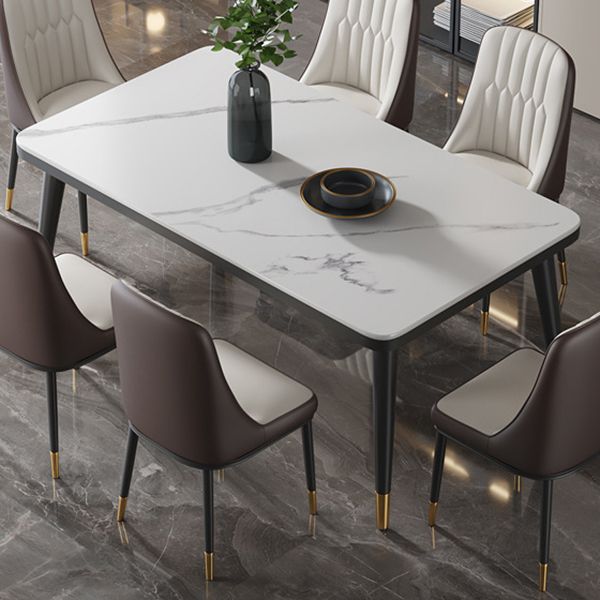 Sintered Stone Modern Dining Table Rectangle Table with 4 Legs for Home Use Clearhalo ' dining_table' 'Dining Tables & Seating' 'Dining Tables' 'Furniture' 'furniture_dining_table' 'Kitchen & Dining Furniture' 'kitchen&dining_furn' 'kitchen' 'kitchen_dining_table' 1200x1200_69df3049-b23e-4434-a3d9-15c3d8164f86