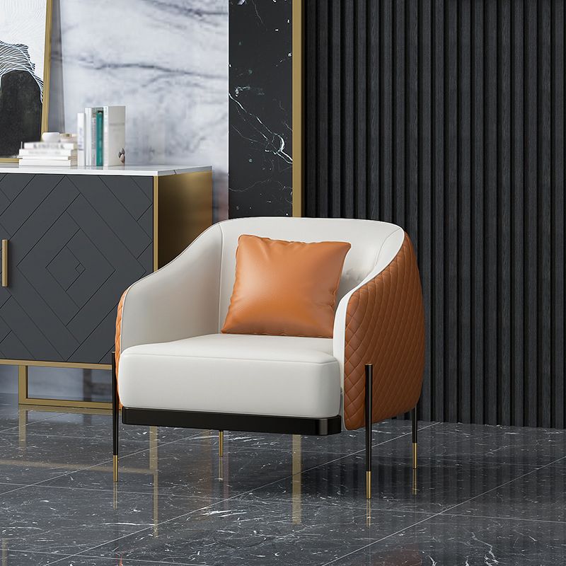 Contemporary Faux Leather Settee Stain-Resistant Couch in Orange and Blue Clearhalo 'furn' 'furn_sofas' 'Furniture' 'furniture_sofas' 'Living Room Furniture' 'Sofa' 'sofas' 1200x1200_69e02328-1634-48bf-a1db-05613e8229eb