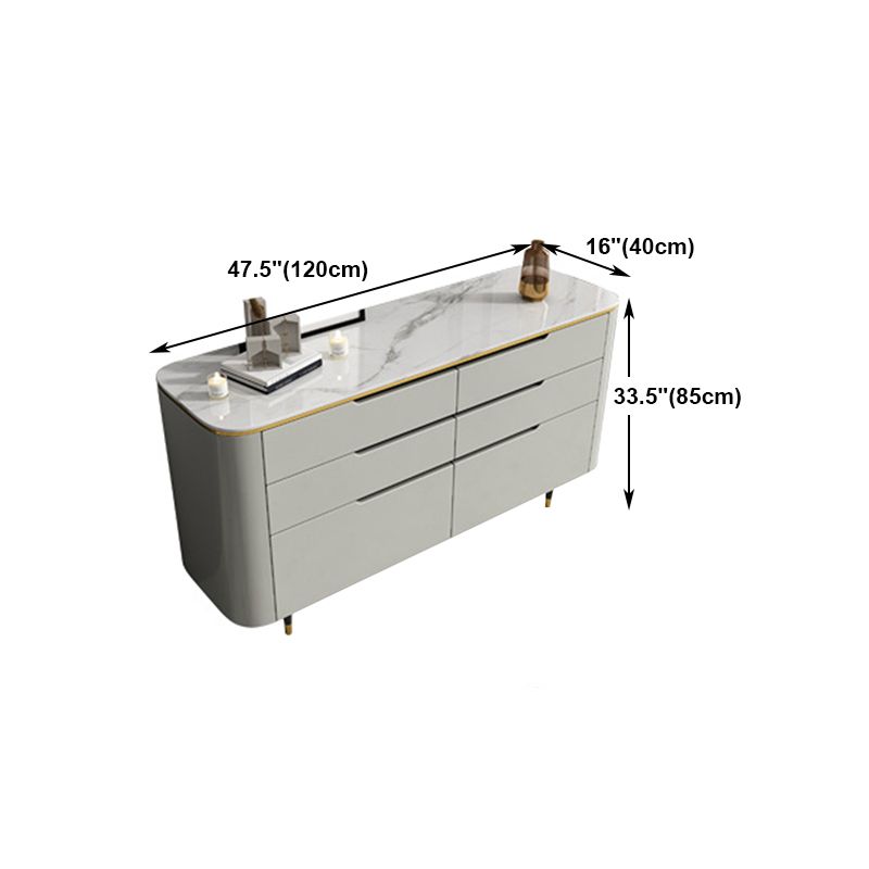 6-schüchternen Holz Sideboard moderner Tisch mit Steinarbeitsplatte für Wohnzimmer