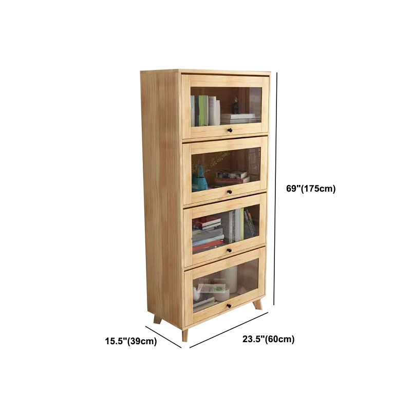 Libreria geometrica in stile moderno naturale libreria in legno massello con ripiani rettangolari