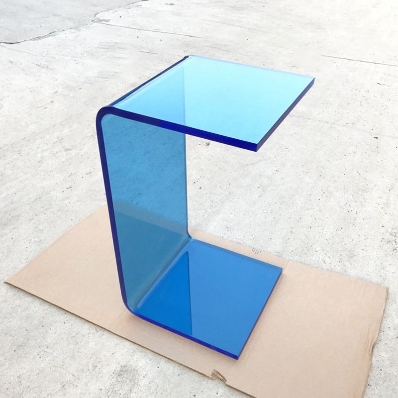 Single Foot Base Base Design Acrylic Grey/amber/blue/transparentSide Table