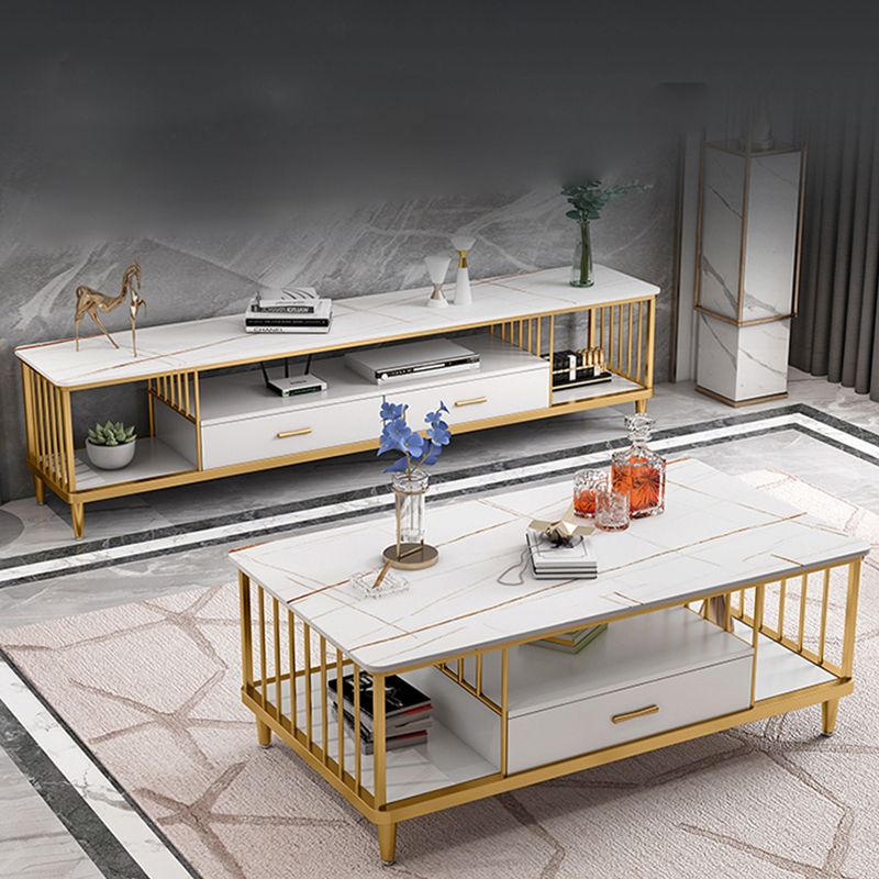 Italiaans rockboard tv -kast modern eenvoudige kleine familie woonkamer marmeren tv -standaard